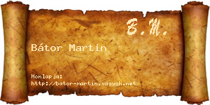 Bátor Martin névjegykártya