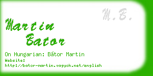 martin bator business card